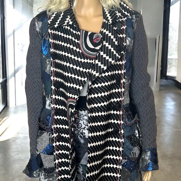 Desigual tapestry coat with matching skirt artsy multicolor graphic set M - Picture 5 of 16